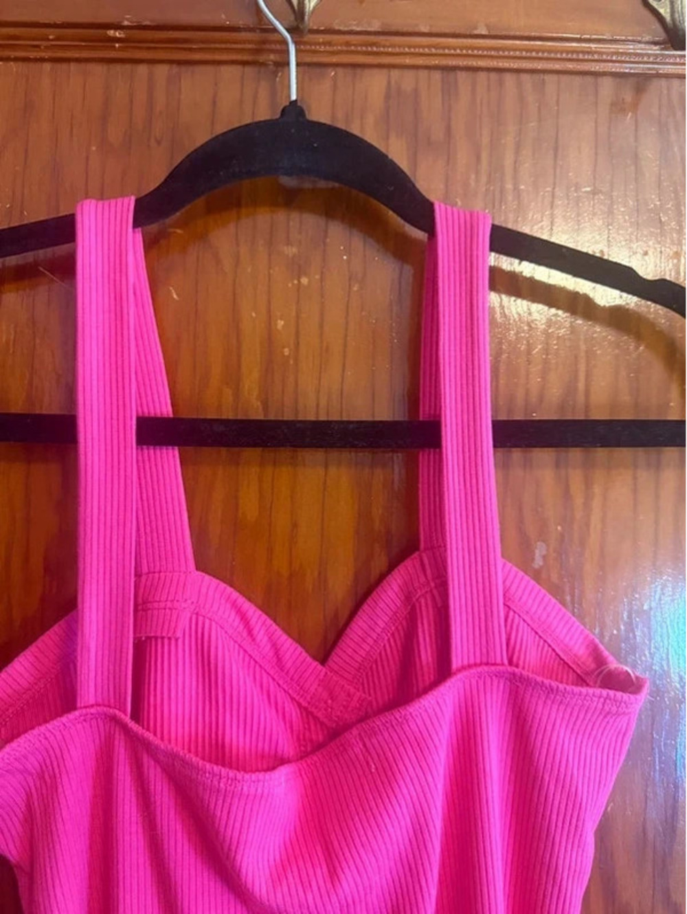 Hot Pink Ribbed Bodycon Dress - Medium - Picture 8 of 15